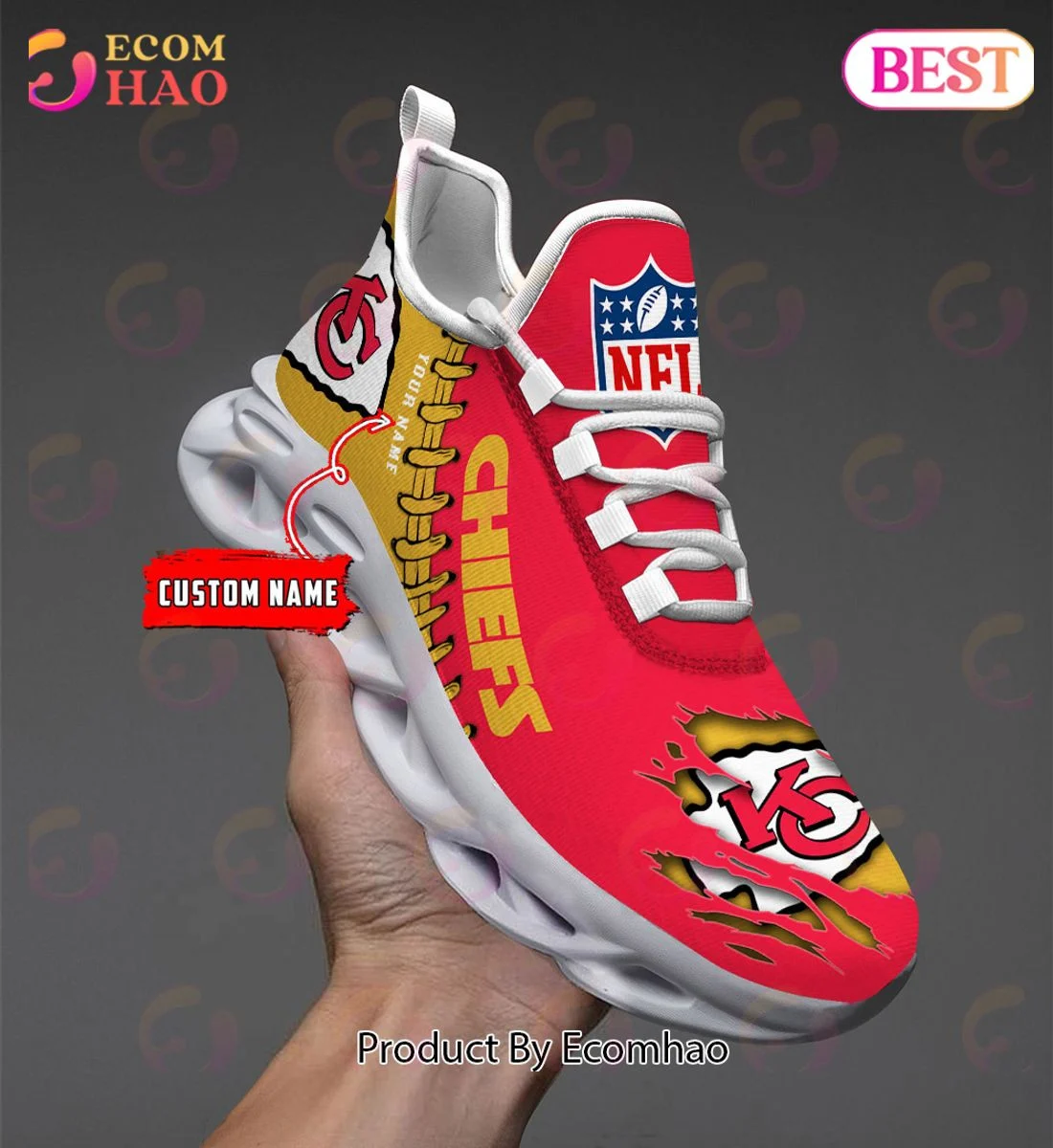 Kansas City Chiefs Max Soul Shoes Custom Name  Unisex sneakers MS0601
