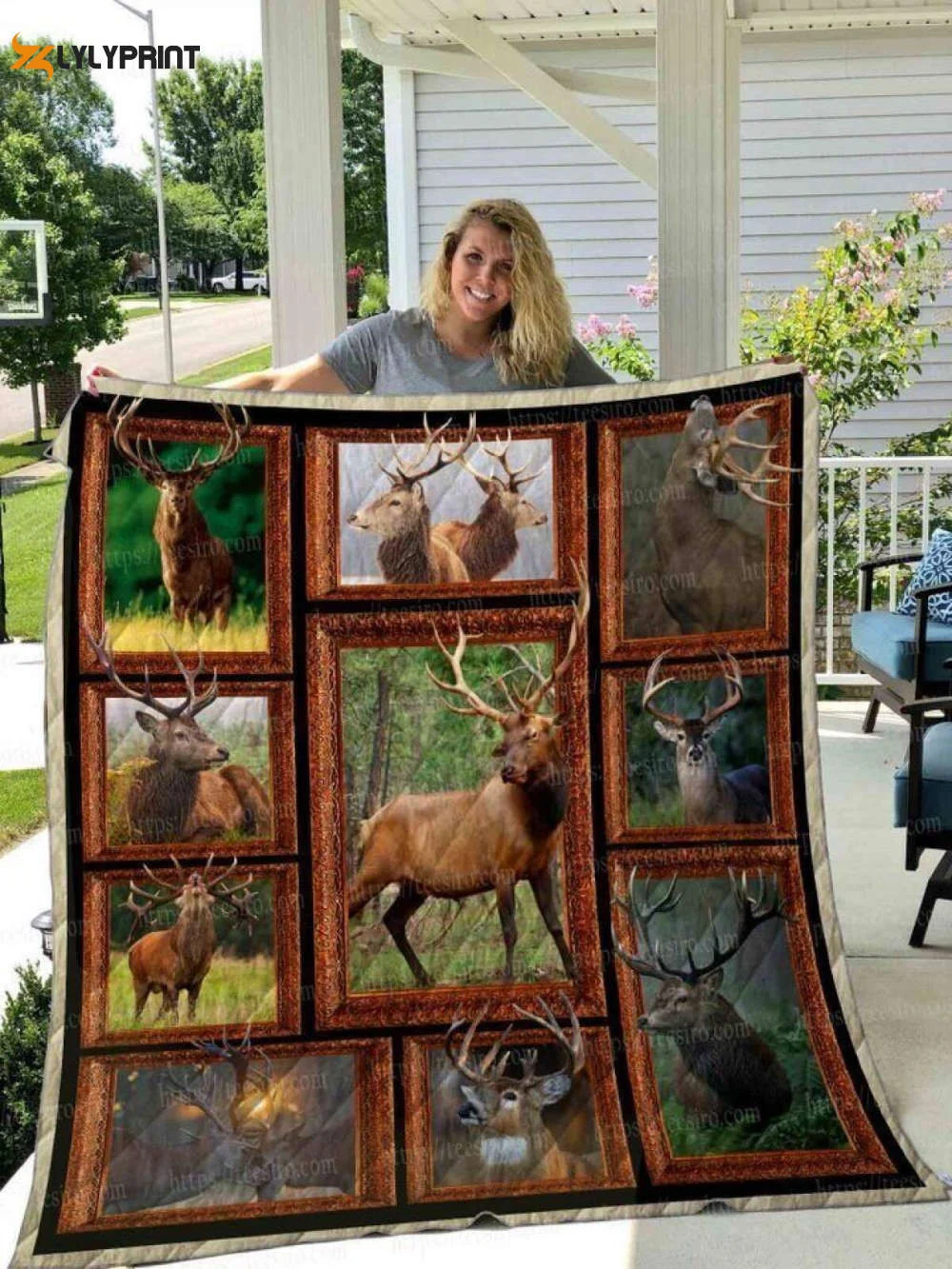 A Big Brown DeerCustomized Quilt , Soft Quilt, King Size, All Season Cozy Quilt QB0901