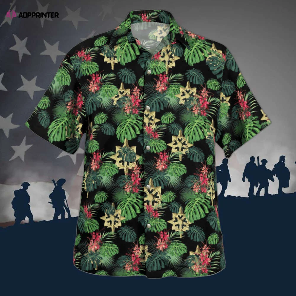 Army Military Intelligence Branch Insignia Hawaiian Shirt HW0601
