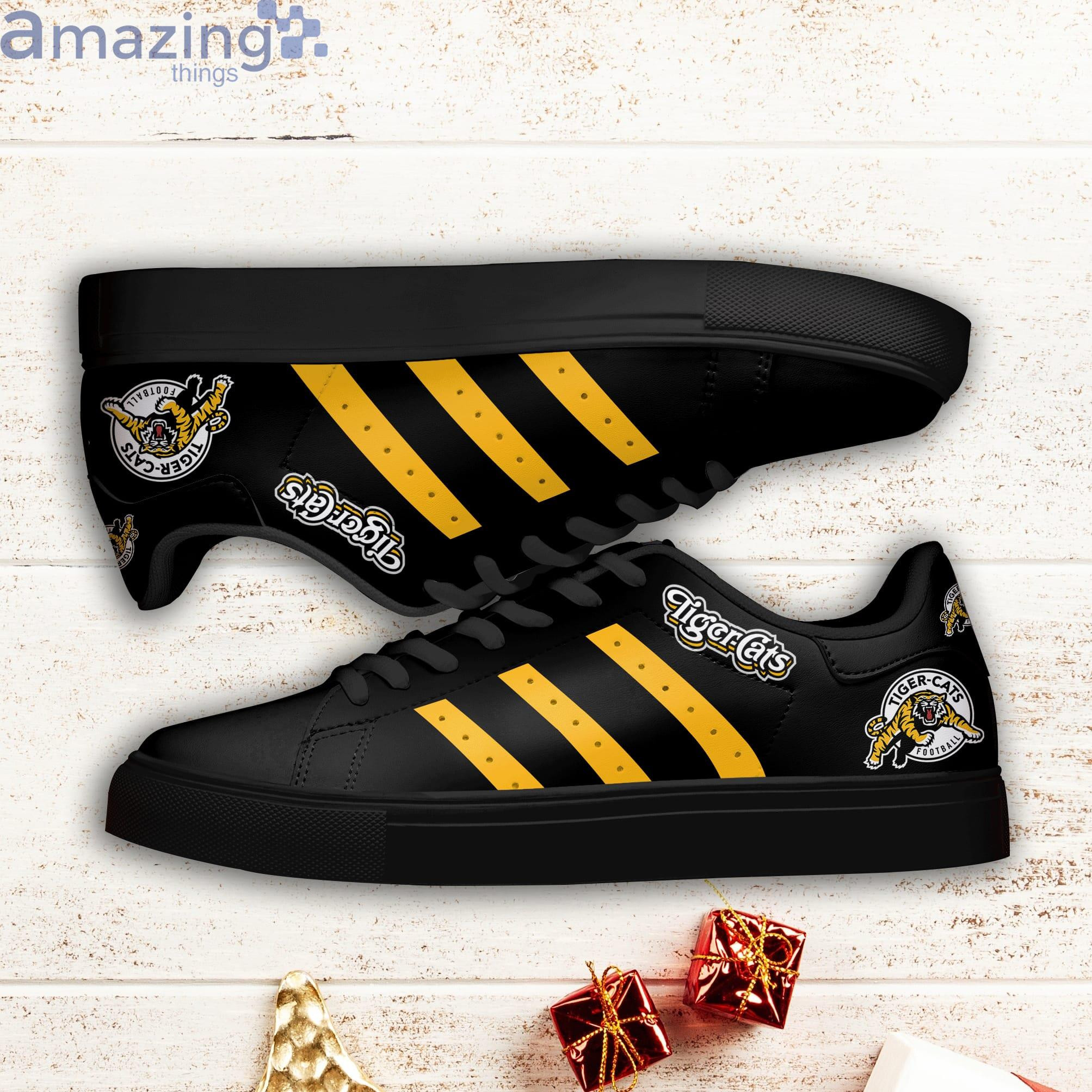 CFL Hamilton Tiger-Cats Black Stan Smith Shoes , Trendy Style Sneakers ST0801