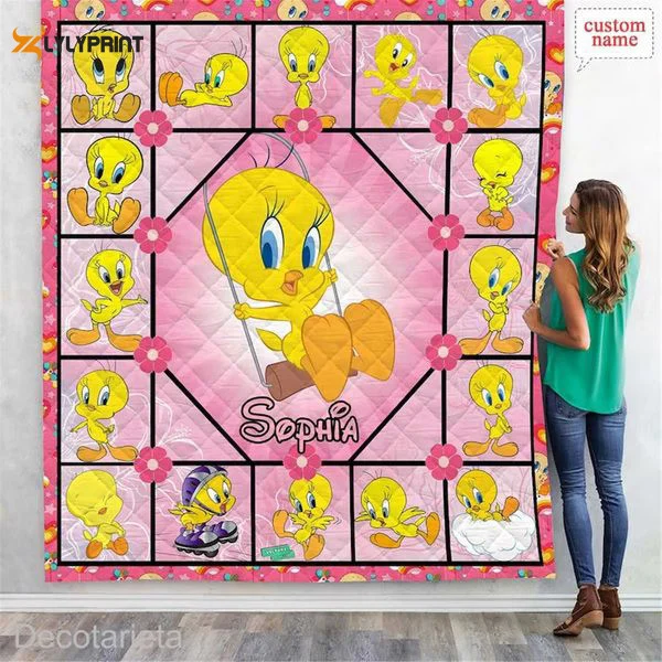 Tweety Bird 1 Quilt Blanket For Fans Home Decor Gift , Soft Quilt, King Size, All Season Cozy Quilt QB0901