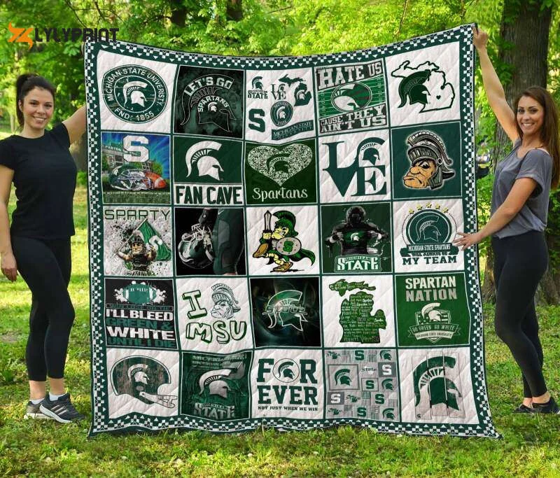 Michigan State Spartans 3D Customized Quilt Blanket For Fans Home Decor Gift ,  Soft Quilt, King Size, All Season Cozy Quilt QB0901