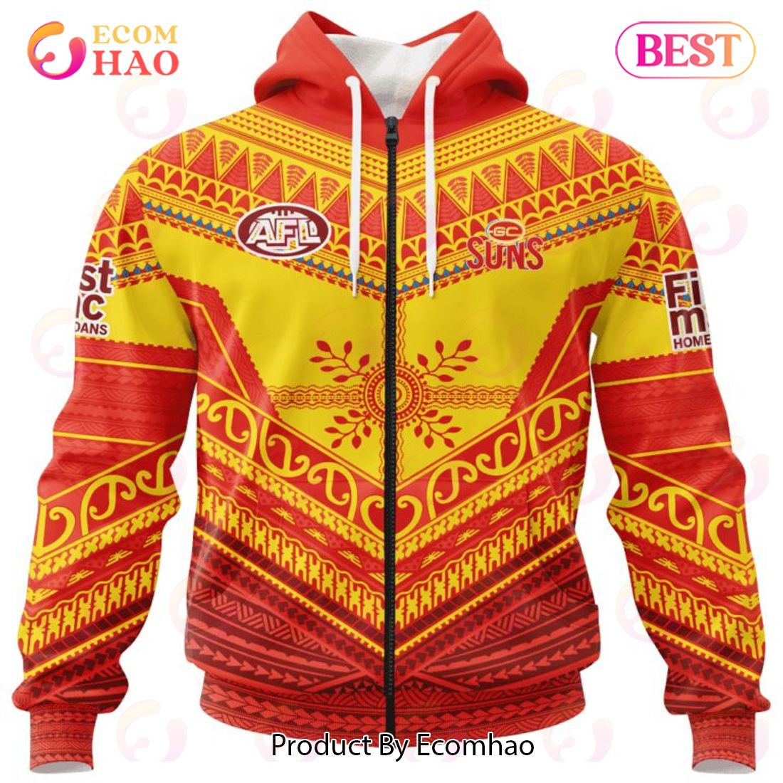 AFL Gold Coast Suns Special Pasifika Design 3D Hoodie, Zip Hoodie, Man - Women, Warm, Premium Quality HZ0501