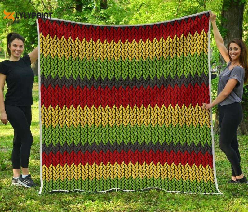 Knitted Style Reggae 3D Customized Quilt ,  Soft Quilt, King Size, All Season Cozy Quilt QB0901