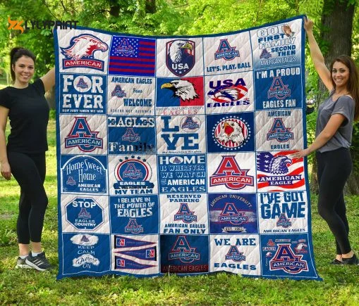 Ncaa American Eagles 3D Customized Personalized 3D Customized Quilt Blanket For Fans Home Decor Gift ,  Soft Quilt, King Size, All Season Cozy Quilt QB0901