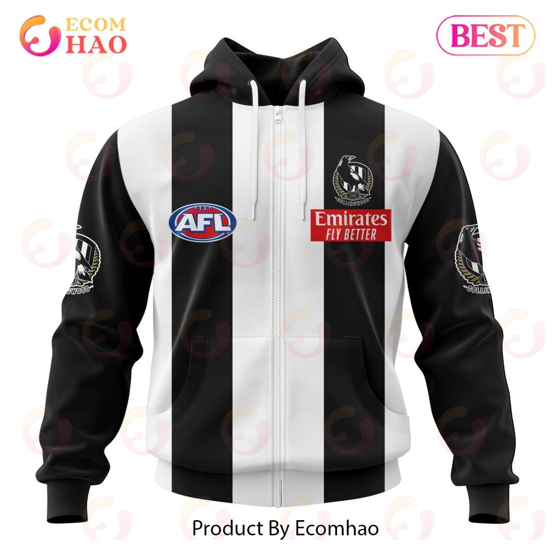 AFL Collingwood Football Club Home Kits 2023 3D Hoodie, Zip Hoodie, Man - Women, Warm, Premium Quality HZ0501