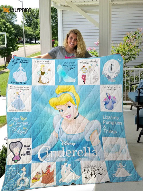 Cinderella Quilt Blanket Home Decor Gift , Soft Quilt, King Size, All Season Cozy Quilt QB0901
