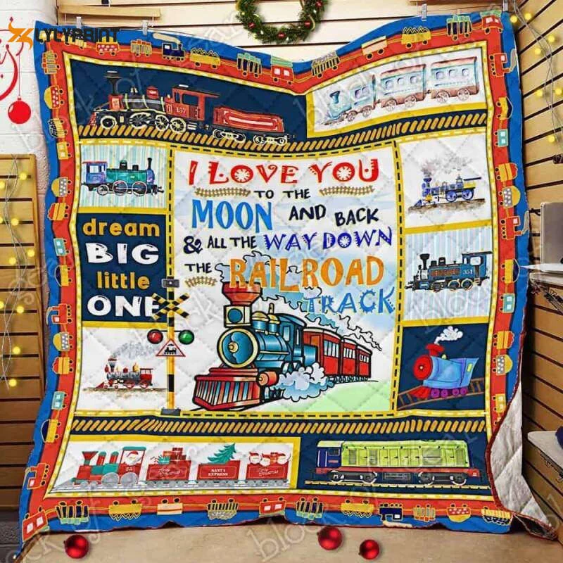 I Love My Train 3D Customized Quilt , Soft Quilt, King Size, All Season Cozy Quilt QB0901