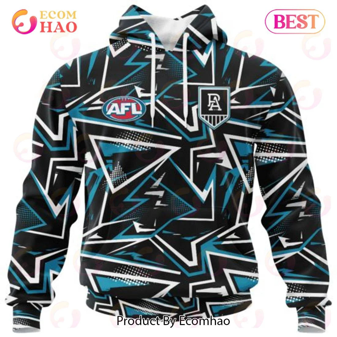 AFL Port Adelaide Football Club Special Abstract Design Hoodie, Zip Hoodie, Man - Women, Warm, Premium Quality HZ0501