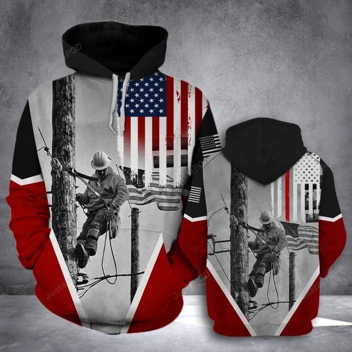 Electrician Lineman 3D All Over Printed Hoodie, Zip- Up Hoodie HZ0501
