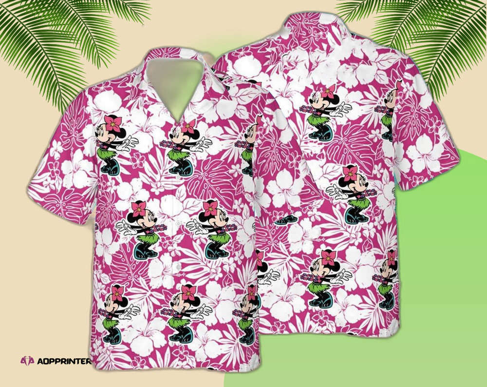 Minnie Floral Pattern Hawaiian Shirt Purple 02 Summer HW0601