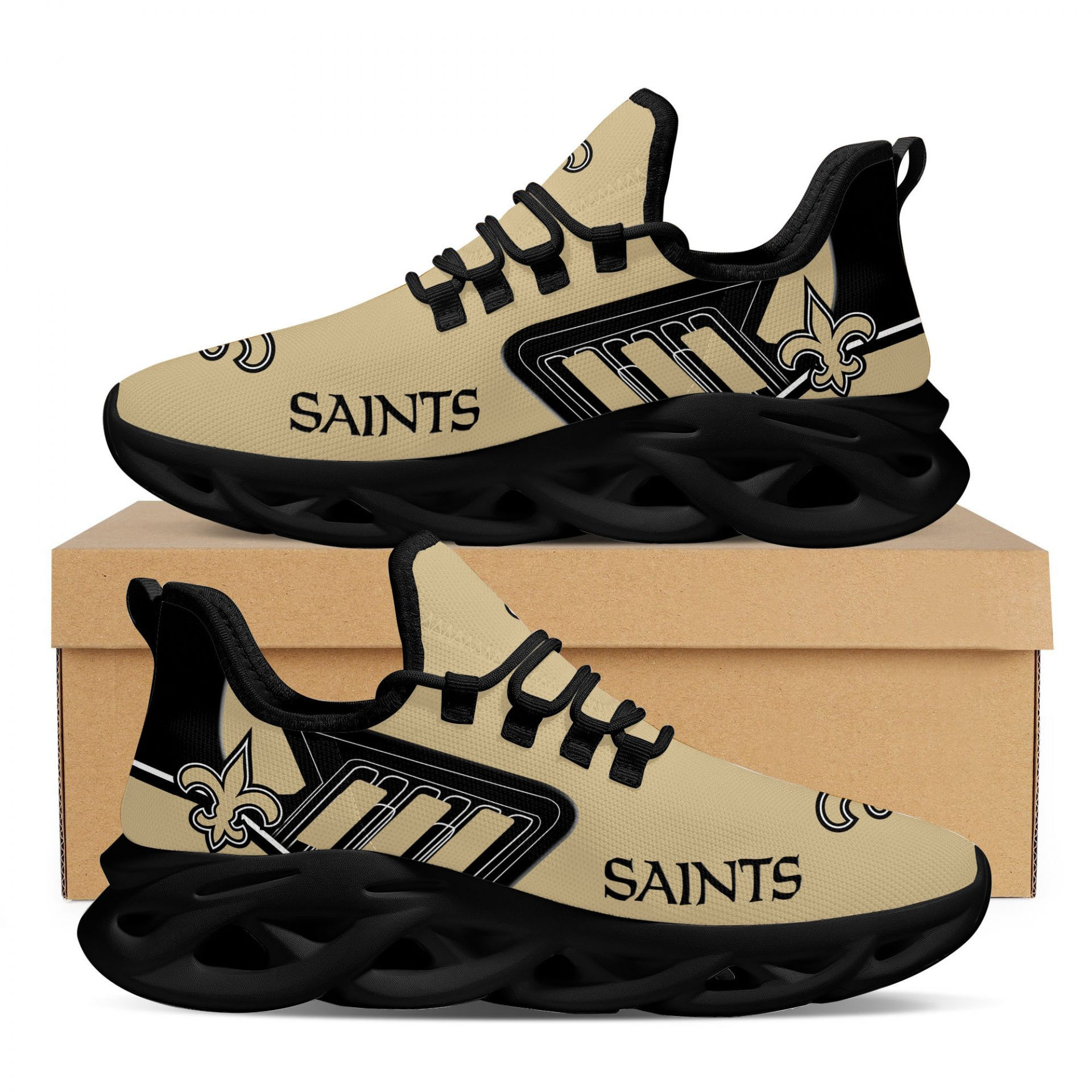NFL New Orleans Saints Sporty Design Max Soul Shoes for Women and Men MS0601