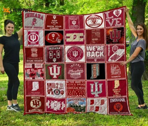 Indiana Hoosiers Quilt Blanket For Fans Home Decor Gift , Soft Quilt, King Size, All Season Cozy Quilt QB0901