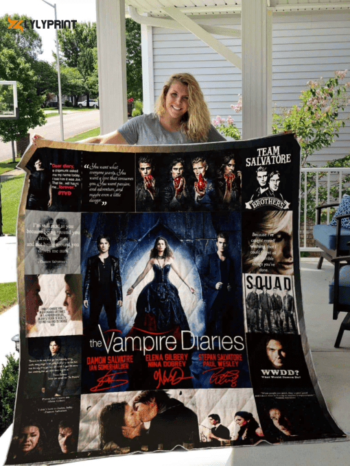 The Vampire Diaries Quilt Blanket For Fans Home Decor Gift , Soft Quilt, King Size, All Season Cozy Quilt QB0901