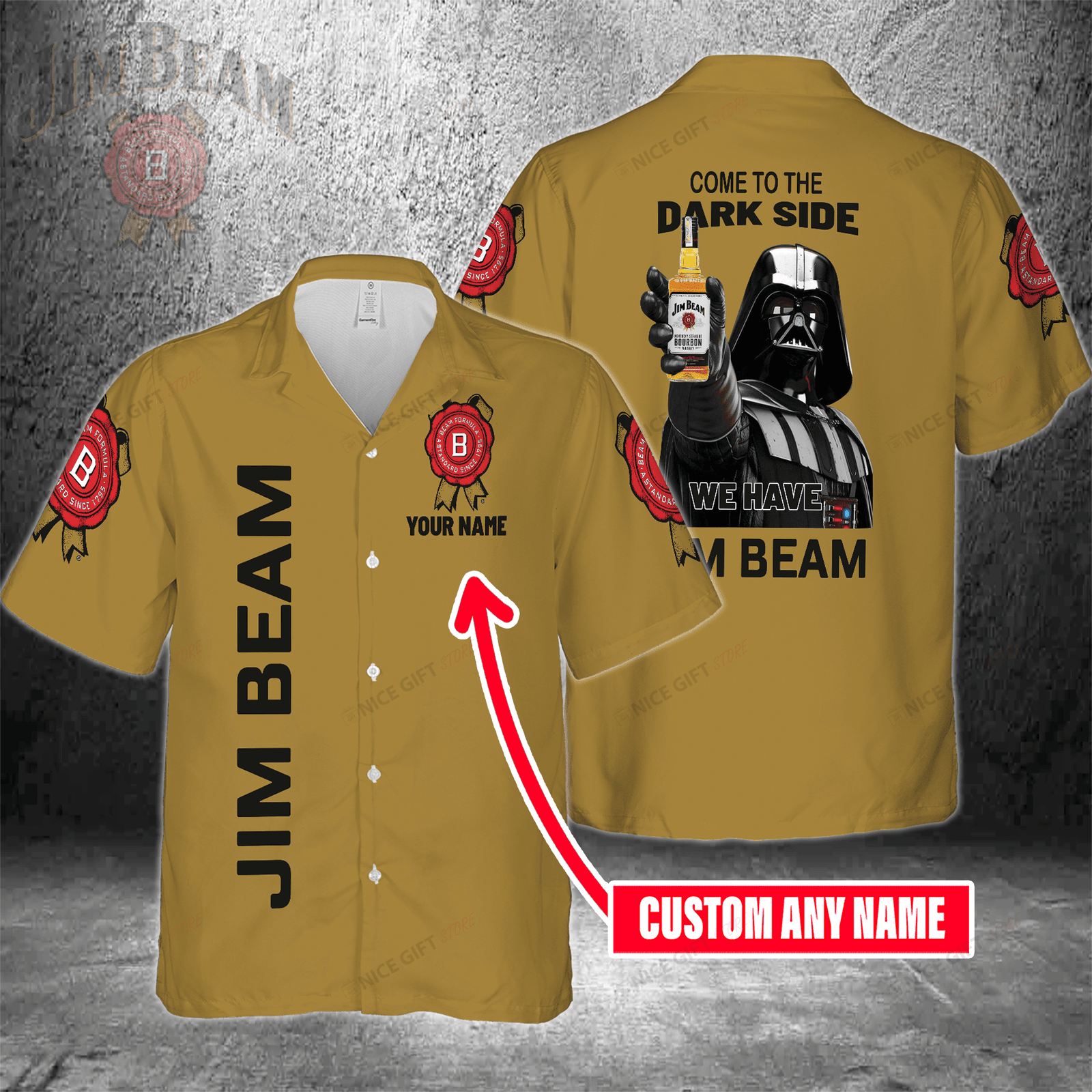 Come To The Dark Side We Have Jim Beam Custom Name Hawaiian Shirt For Men And Women HW0601