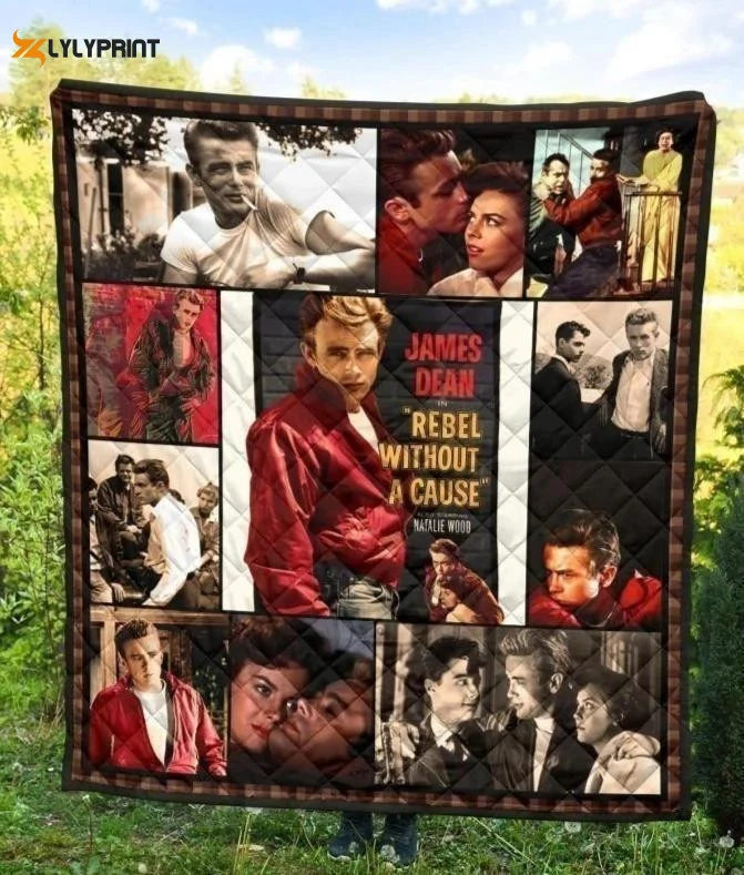 James Dean Rebel Without A Cause 1955 Movies Quilt Blanket, Gift For Fan Quilt Blanket ,  Soft Quilt, King Size, All Season Cozy Quilt QB0901