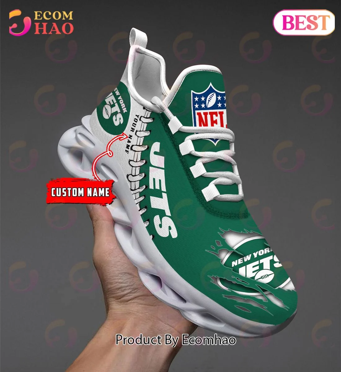 New York Jets Max Soul Shoes Custom Name  Unisex sneakers MS0601