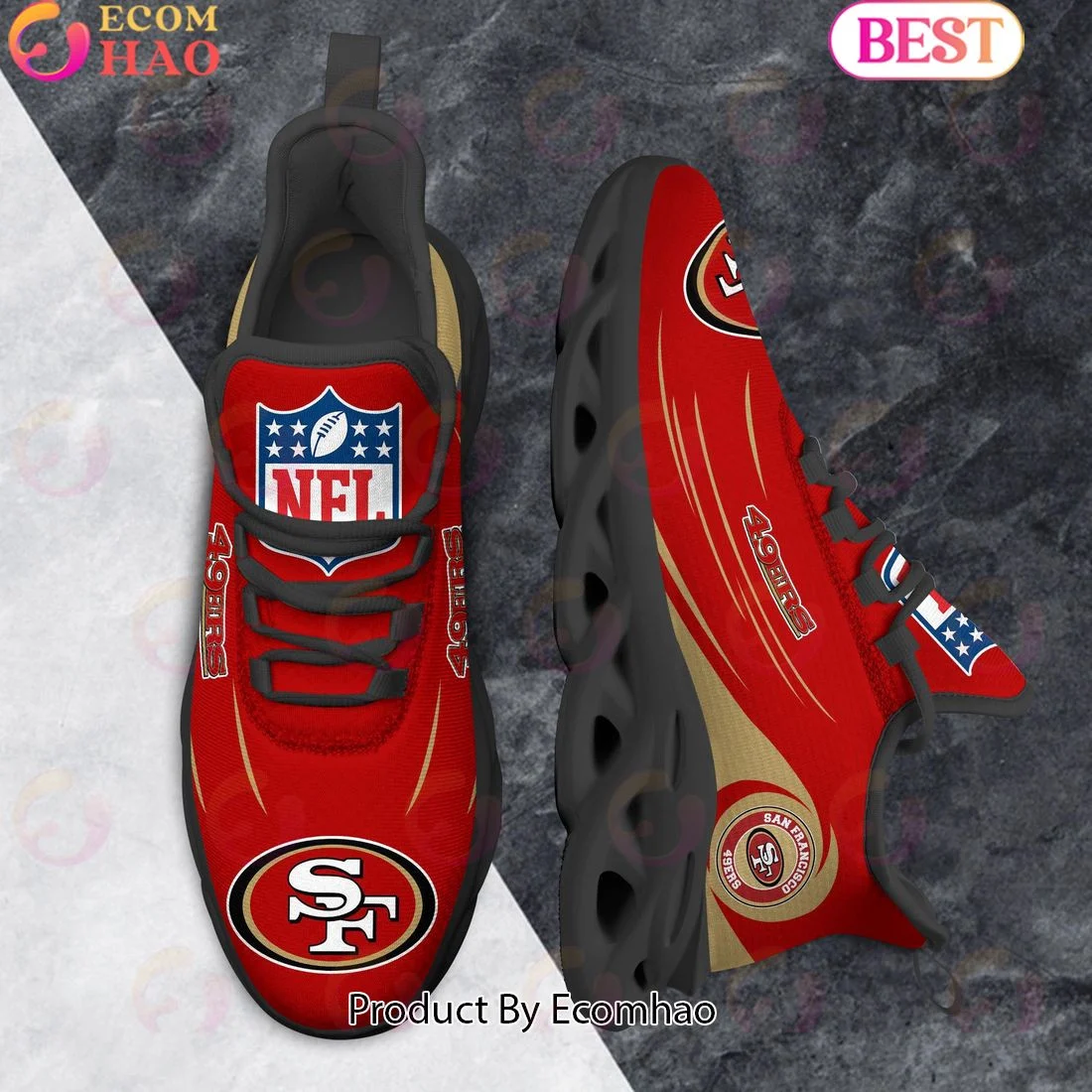 San Francisco 49ers Clunky Sneakers Max Soul Shoes  Unisex sneakers MS0601