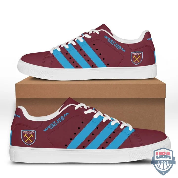 Custom West Ham United FC Brown Blue Stan Smith Shoes, Trendy Style Sneakers ST0801
