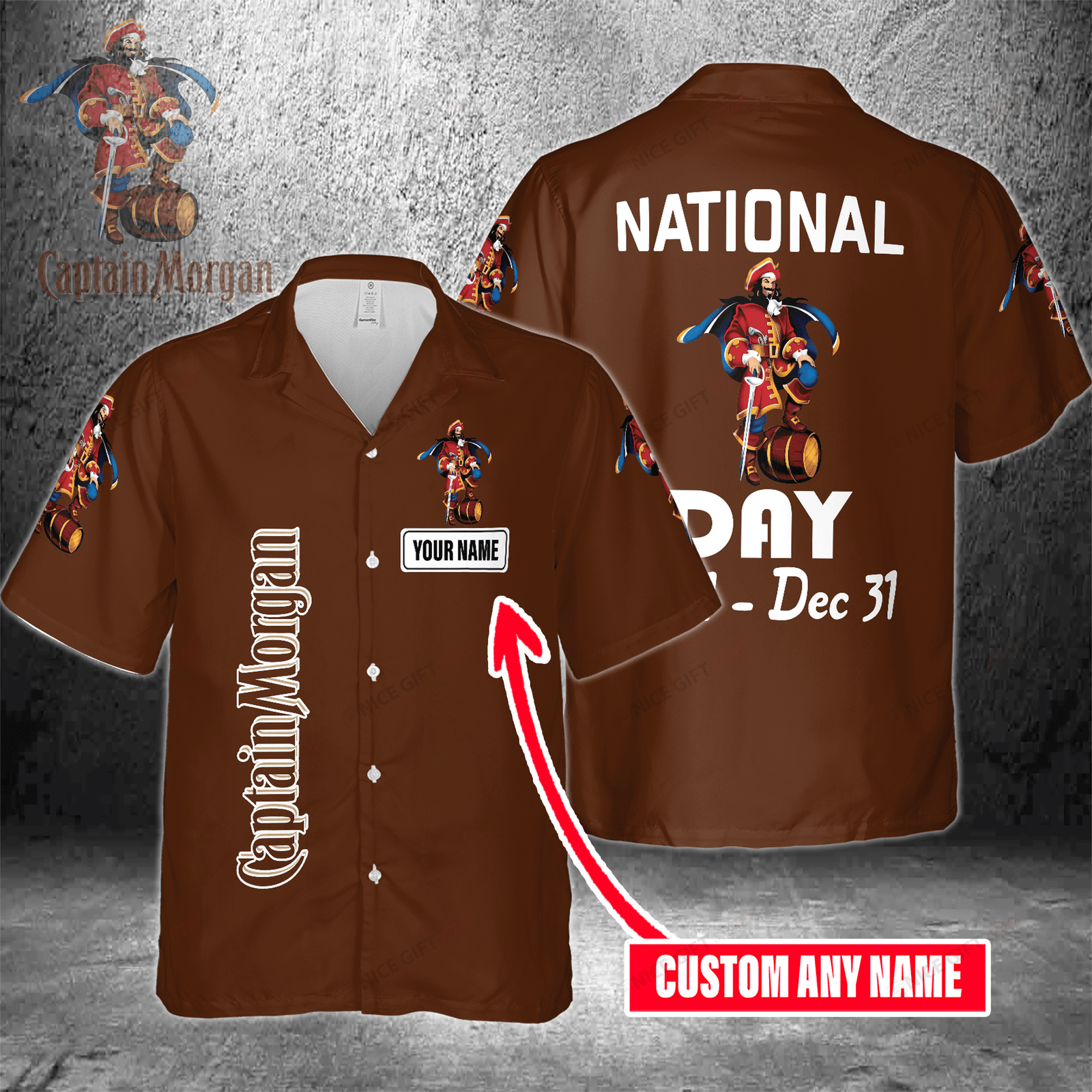 National Captain Morgan Day Jan 1 – Dec 31 Custom Name Hawaiian Shirt 3HS-U0I9 HW0601