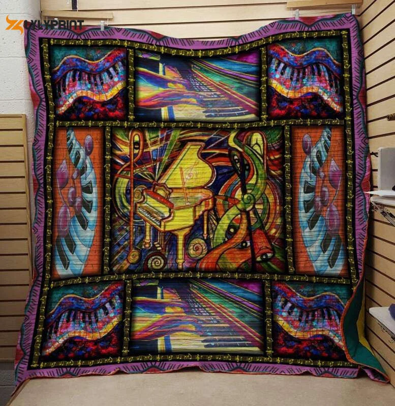 Piano3D Customized Quilt , Soft Quilt, King Size, All Season Cozy Quilt QB0901