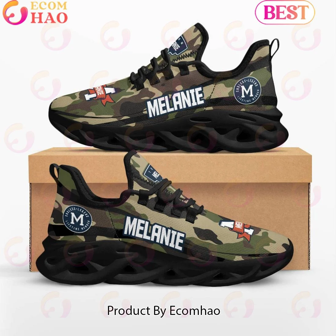 Melanie Endless Legend Lifetime Member Special Camo Military Design Max Soul Shoes, Sneakers  Unisex sneakers MS0601
