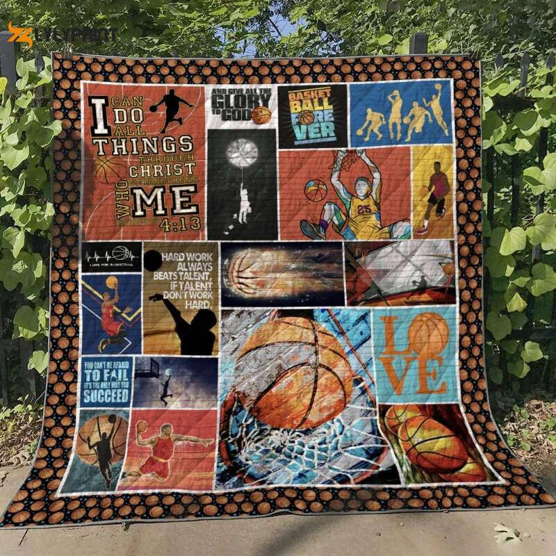 Basketball Don'T Work Hard 3D Quilt Blanket For Fans Home Decor Gift ,  Soft Quilt, King Size, All Season Cozy Quilt QB0901