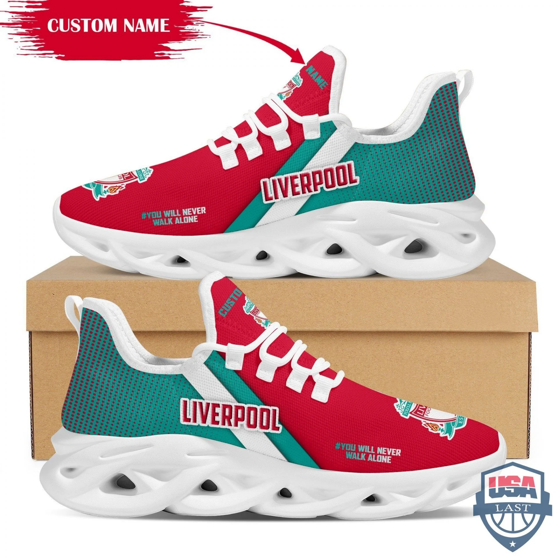 Liverpool FC Custom Name Max Soul Shoes for Ladies Men MS0601