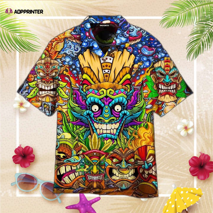 Beach Shirt Aloha Tiki Tiki Awesome Hawaiian Shirt, Hawaiian Shirt Vintage Floral, For Men Women HW0601