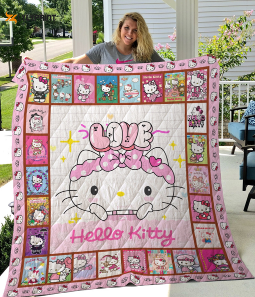 Hello Kitty 3 Quilt Blanket For Fans Home Decor Gift , Soft Quilt, King Size, All Season Cozy Quilt QB0901