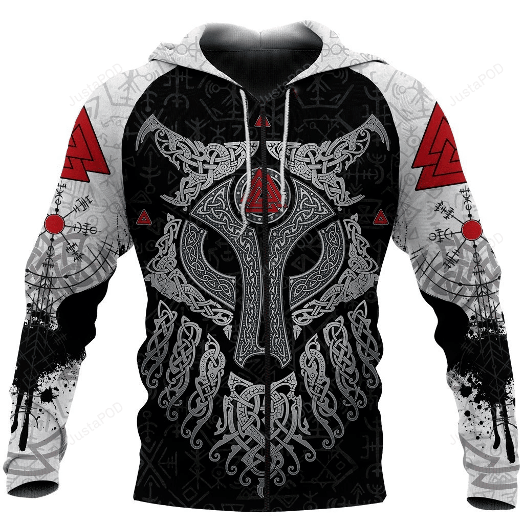 Viking Wolf And Raven 3D All Over Printed Hoodie, Zip- Up Hoodie HZ0501
