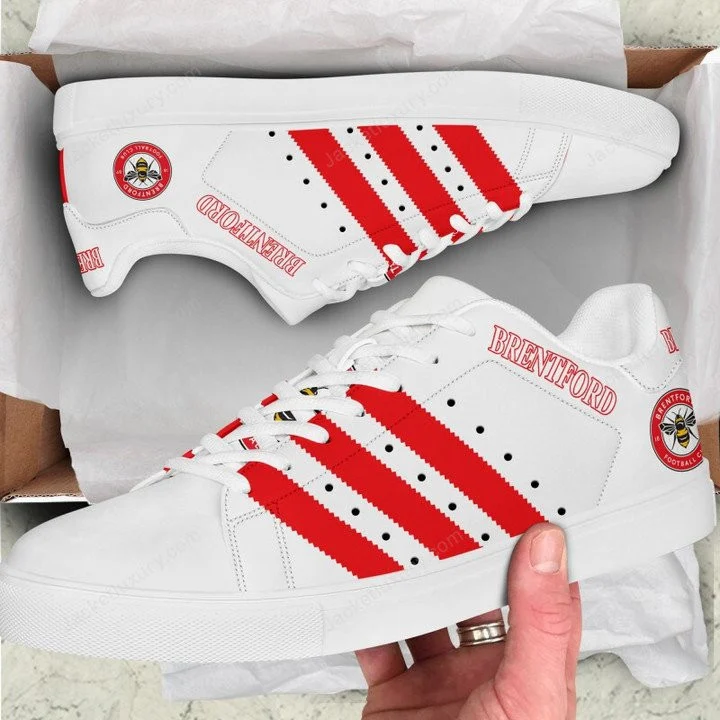Brentford FC White Red Stan Smith Shoes Men Women, Trendy Style Sneakers ST0801