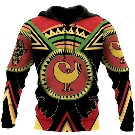 African Adinkra Sankofa 3D All Over Printed Hoodie, Zip- Up Hoodie HZ0501
