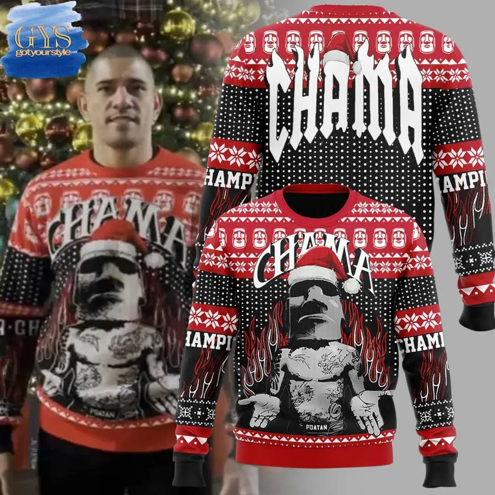 Alex Pereira Chanma Ugly Christmas Sweater , Cozy Soft Unisex Pullover SW0601