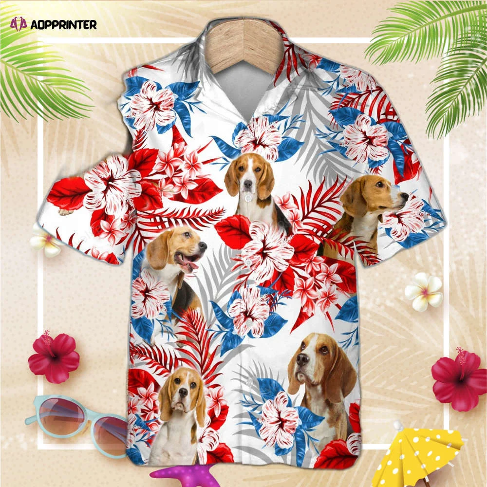 Dog Beagle Flower Hawaiian Shirt, Summer Aloha Shirt, For Men Women HW0601