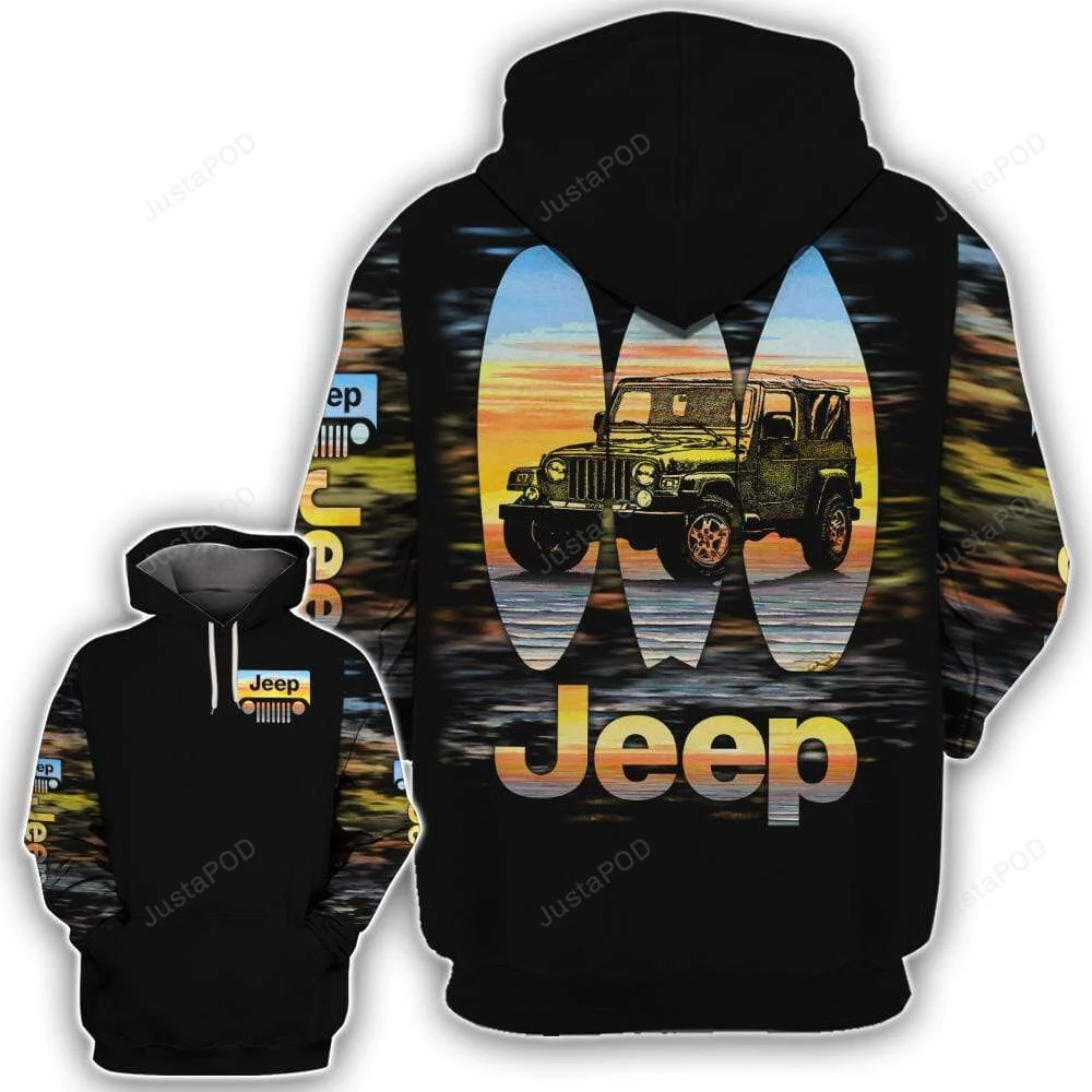 Jeep Surfing Board 3D All Print Hoodie, Zip- Up Hoodie HZ0501