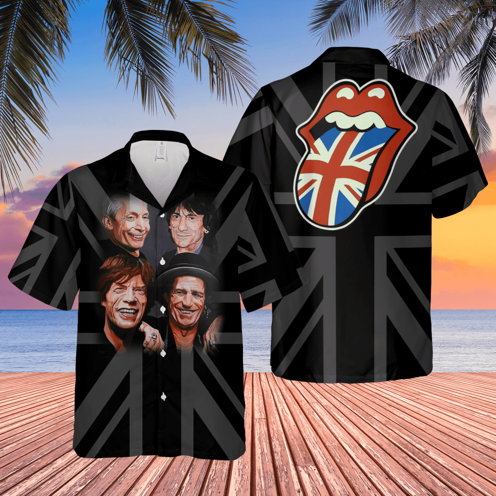 The Rolling Stones In United Kingdom's Flag Hawaiian Shirt HW0601