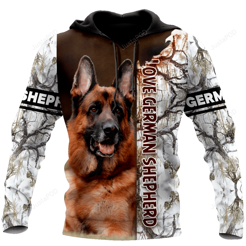 German Shepherd Camouflage Cool 3D All Over Print Hoodie, Zip-up Hoodie HZ0501