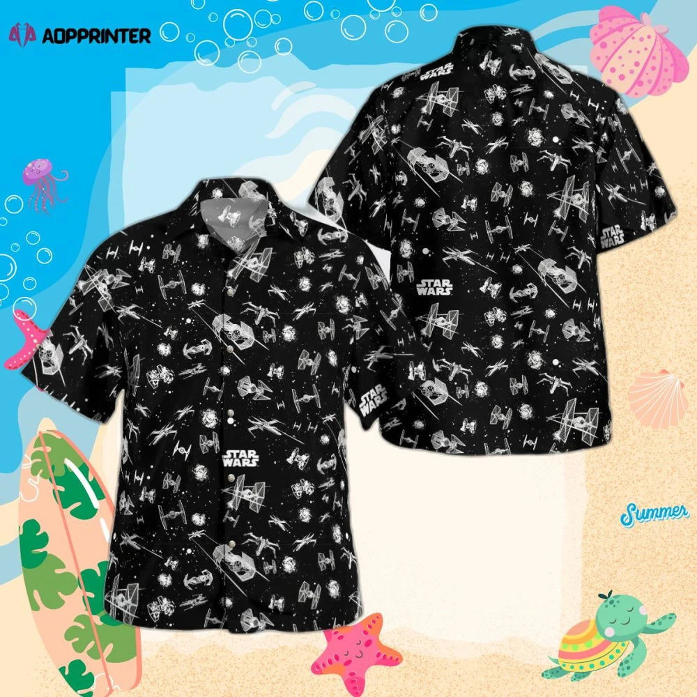 Star Wars Spaceship Black Hawaiian Shirt Summer 2023 Hot HW0601