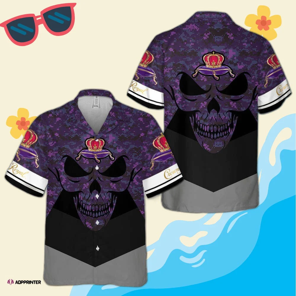 Crown Royal Skull Pattern Hawaiian Shirt HW0601