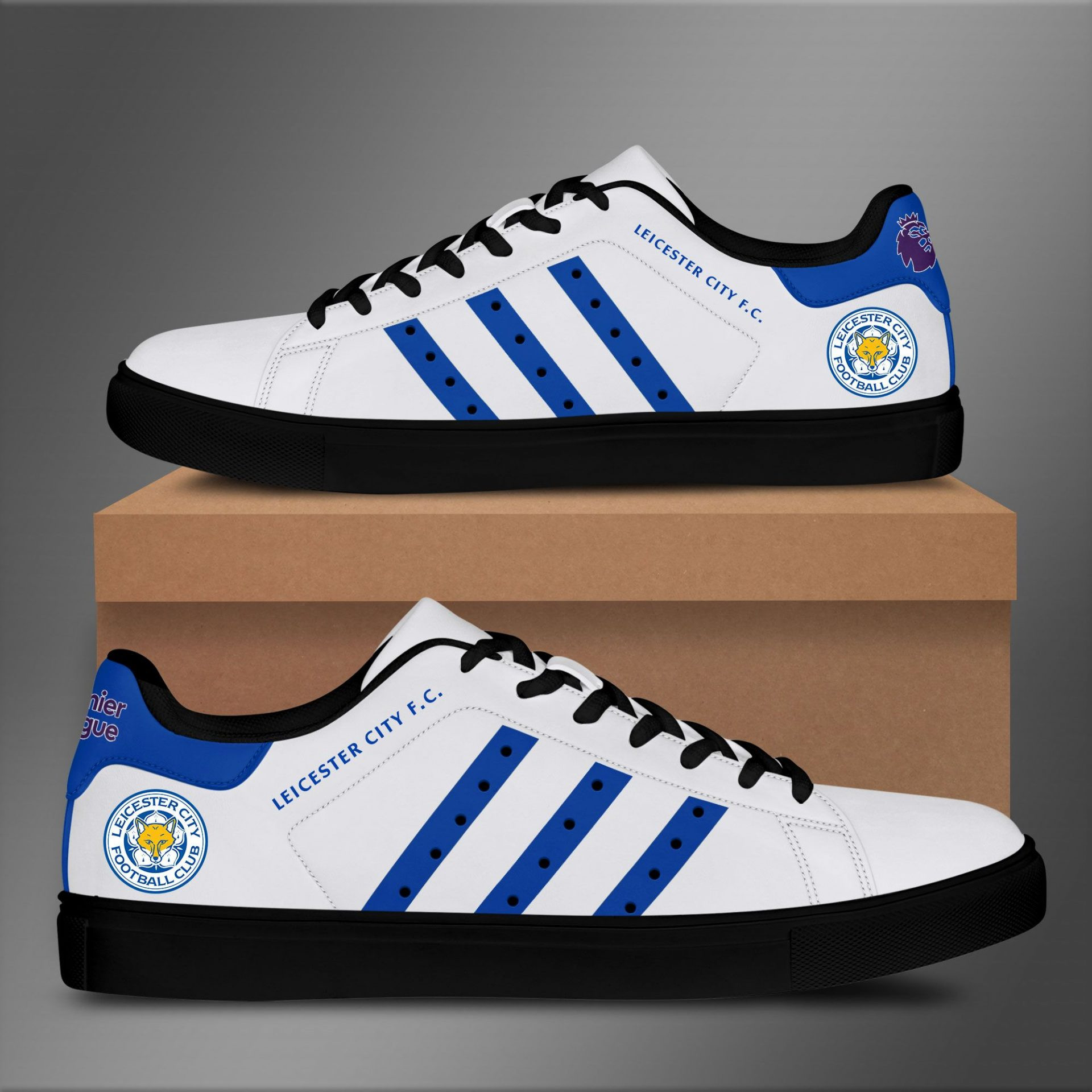 Leicester City FC White Stan Smith Shoes Men Women, Trendy Style Sneakers ST0801