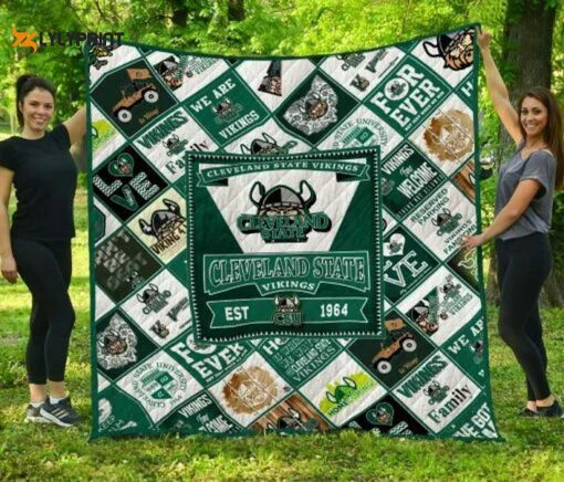 Cleveland State Quilt Blanket For Fans Home Decor Gift ,  Soft Quilt, King Size, All Season Cozy Quilt QB0901