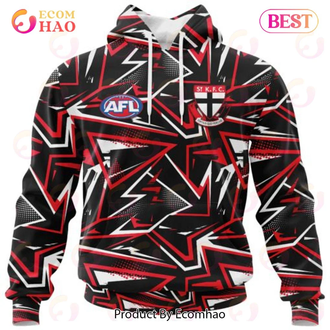 AFL St Kilda Football Club Special Abstract Design Hoodie, Zip Hoodie, Man - Women, Warm, Premium Quality HZ0501