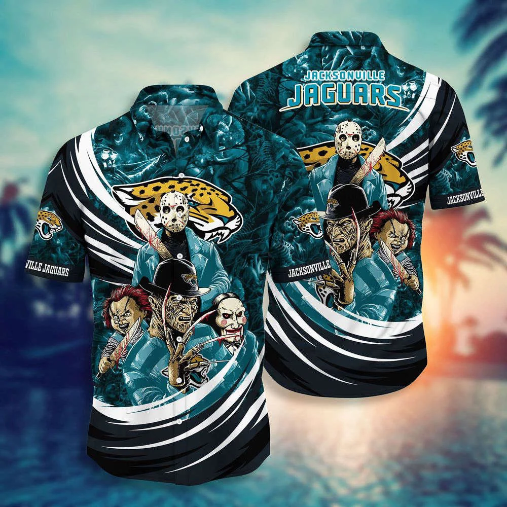 Jacksonville Jaguars NFL Halloween Horror Movies Hawaiian Shirts For Men Women HW0601