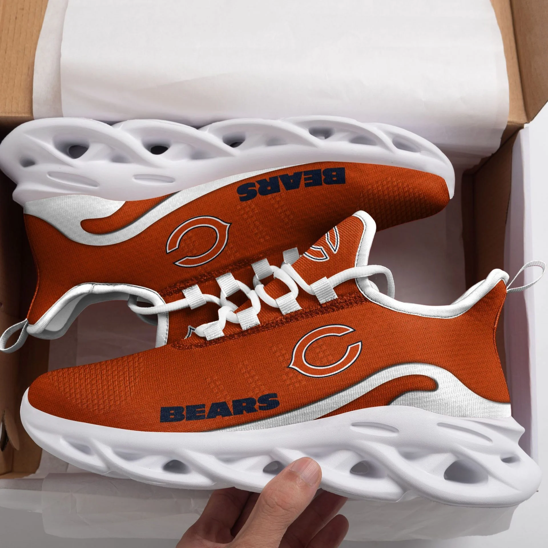 NFL Chicago Bears New Trending Clunkey Sneaker Orange Max Soul Shoes for Women and Men MS0601