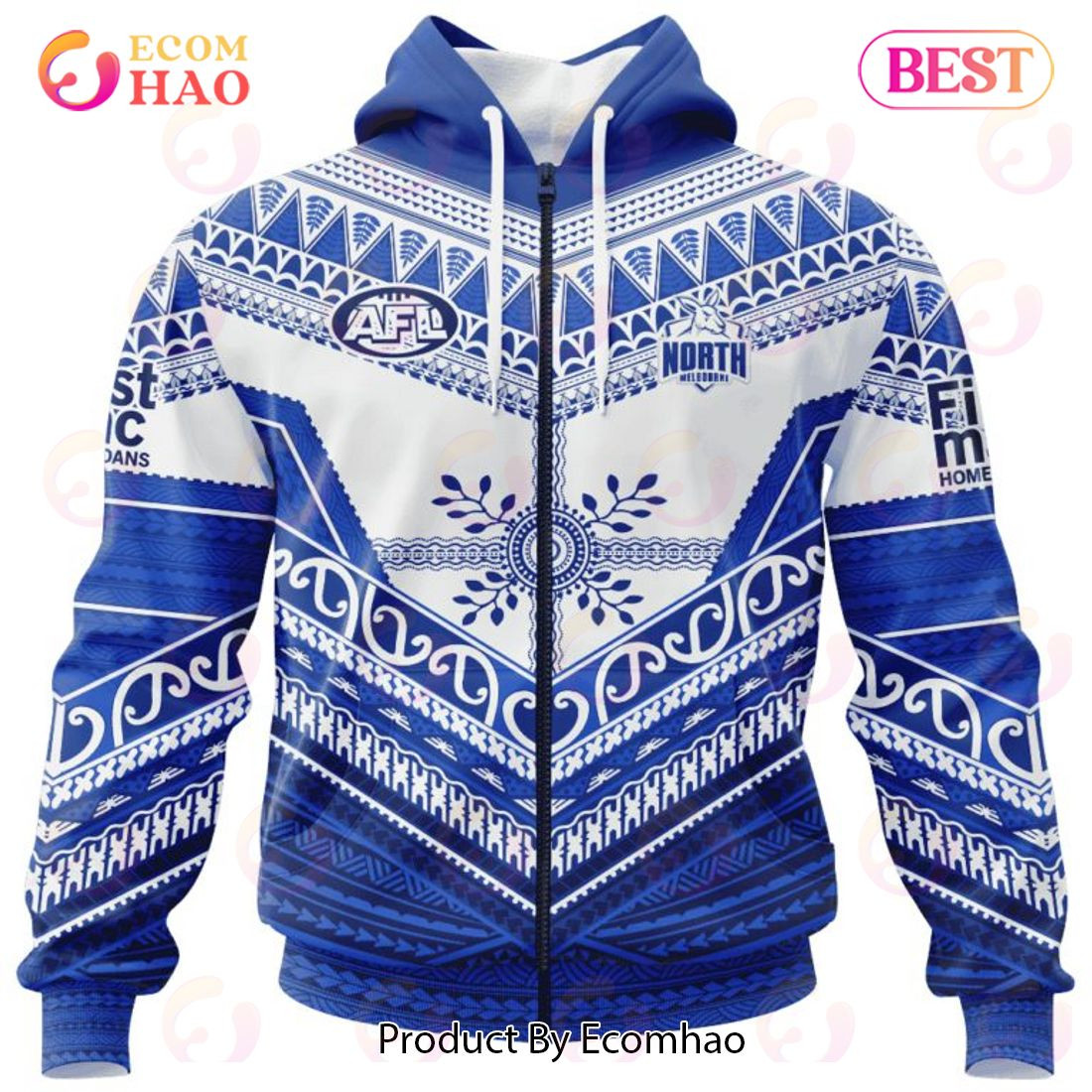 AFL North Melbourne Football Club Special Pasifika Design 3D Hoodie, Zip Hoodie, Man - Women, Warm, Premium Quality HZ0501