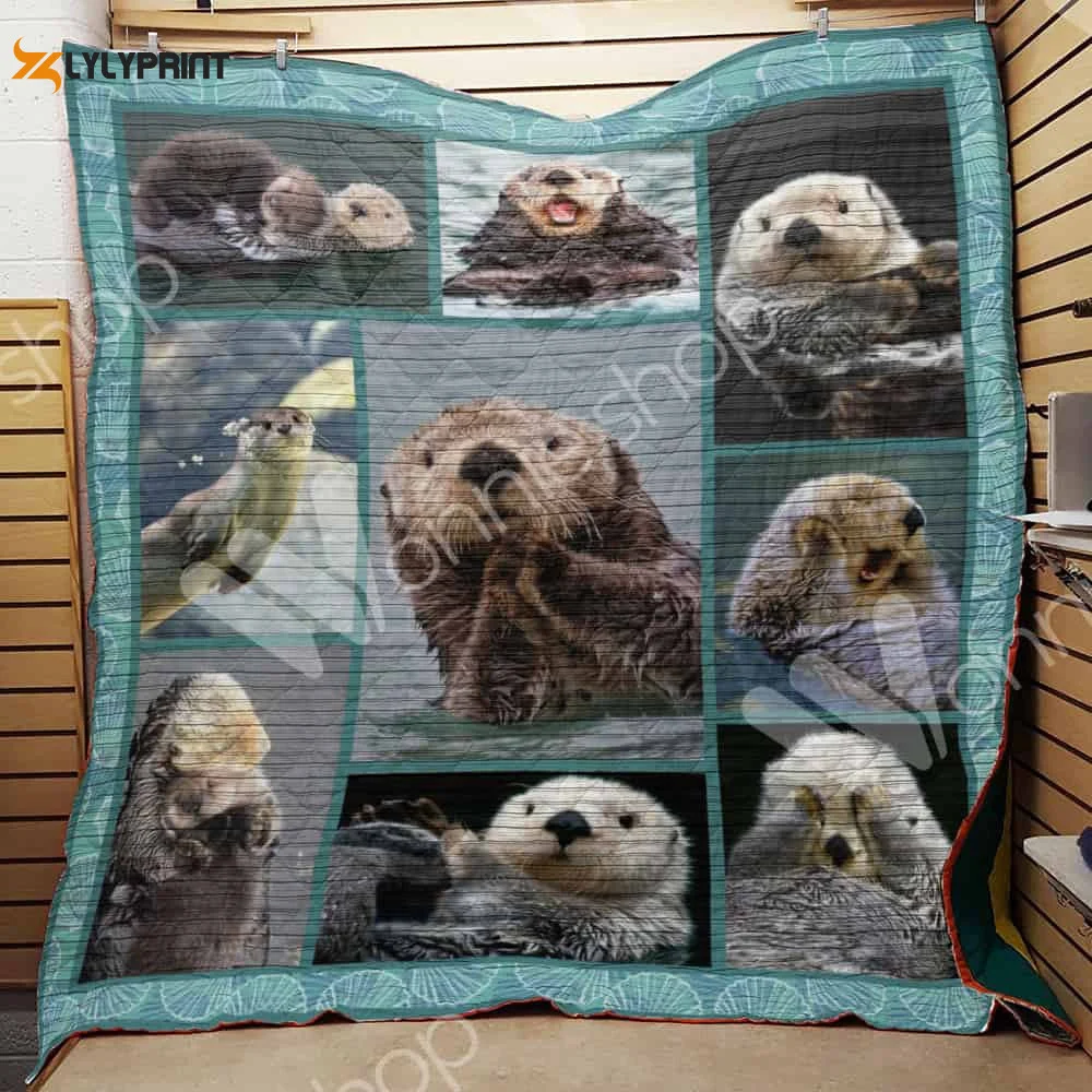 Otter 3D Customized Quilt Blanket , Soft Quilt, King Size, All Season Cozy Quilt QB0901