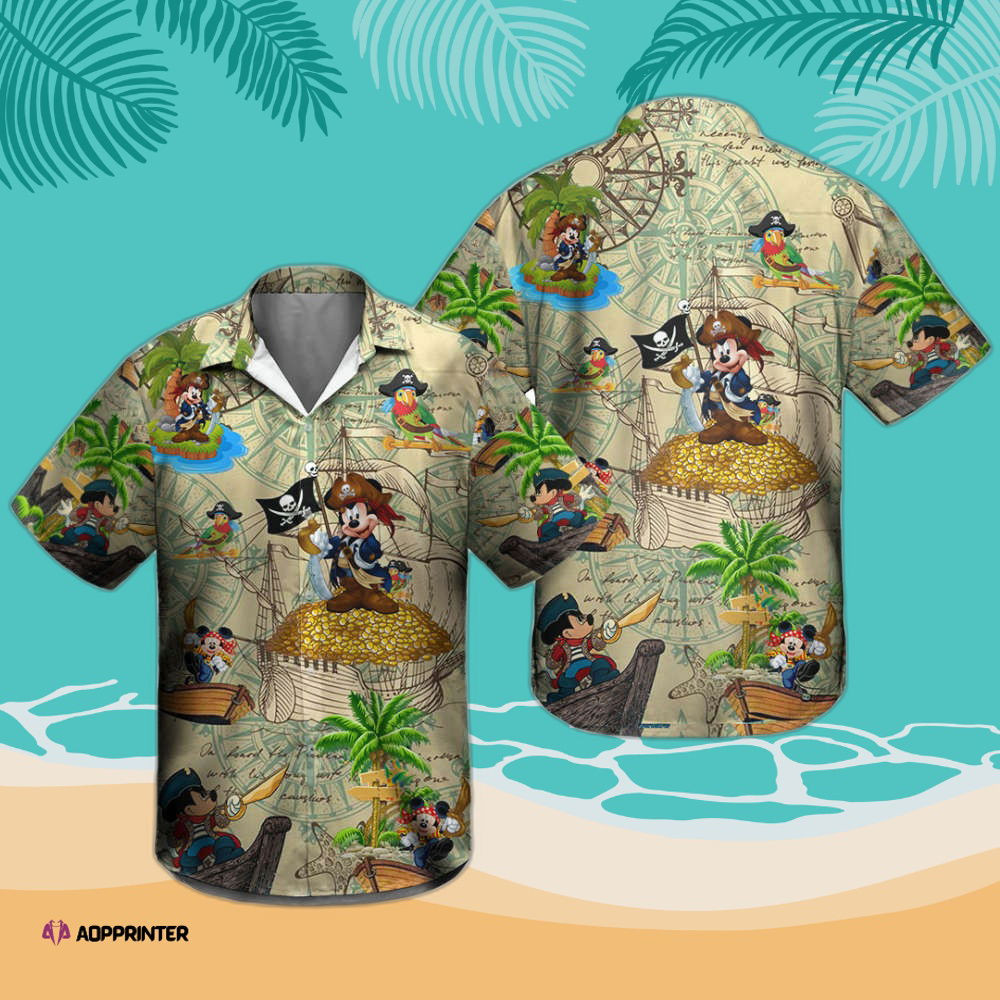 Mickey Pirates Hawaiian shirt, Mickey Hawaiian shirt HW0601