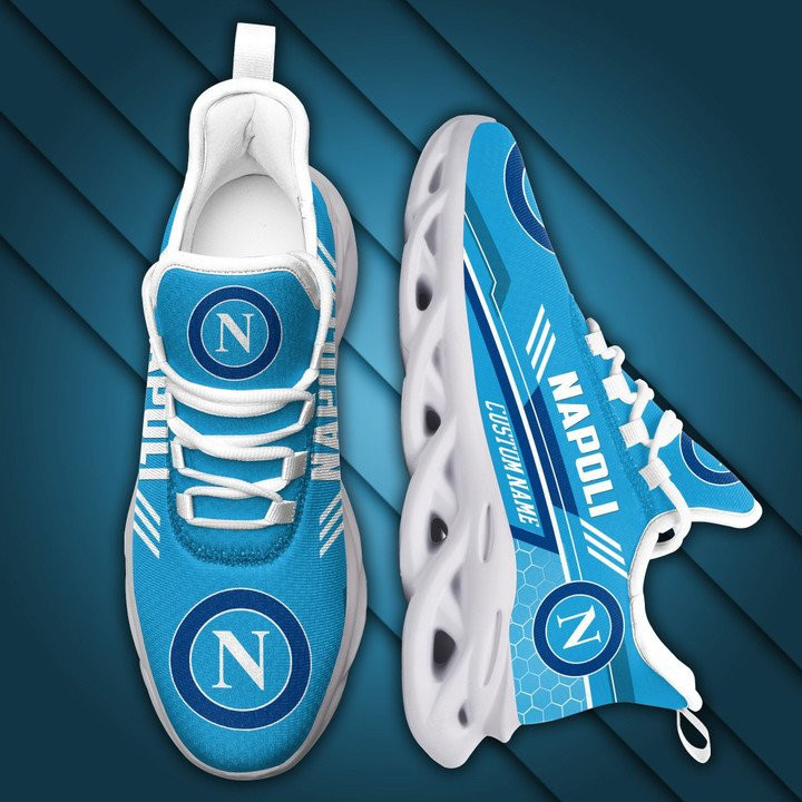 Custom SSC Napoli Custom Name Light Blue Max Soul Shoes for Men and Women MS0601