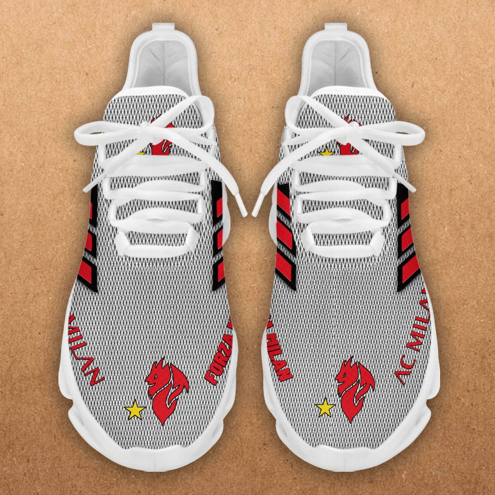 Custom AC Milan Grey Red Line Max Soul Shoes Men Women MS0601